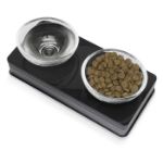 Picture of Hagen Catit Cam Kaseli Kedi Köpek Mama ve Su Kabı 200 ml x 2 Siyah 