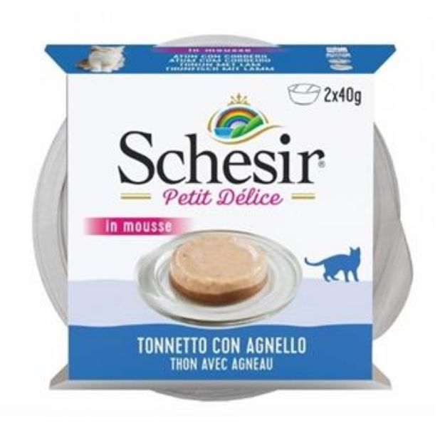 Picture of Schesir Petit Delice Ton Balıklı ve Kuzu Etli Yetişkin Kedi Konservesi 40gr
