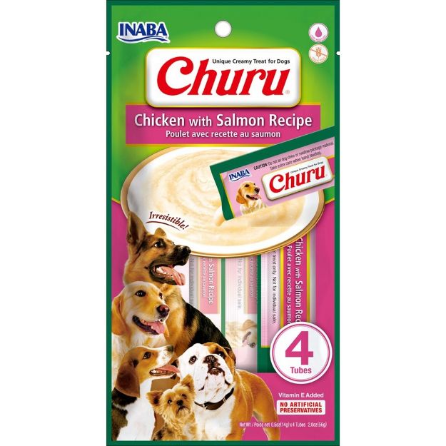 Picture of Ciao Churu Somonlu ve Tavuklu Tamamlayıcı Köpek Ödül Maması 4 x 14 Gr