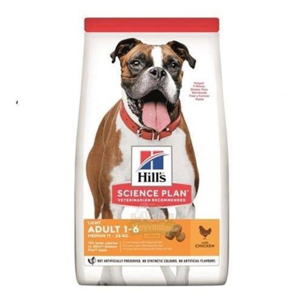 Picture of Hills Light Orta Irk Tavuklu Diyet Köpek Maması 14 Kg